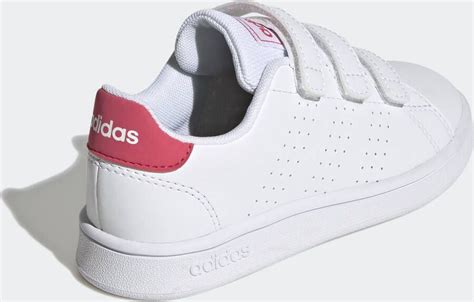 adidas vs advantage sneakers wit roze kinderen